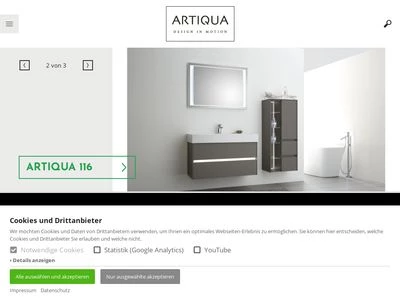 Website von ARTIQUA GmbH