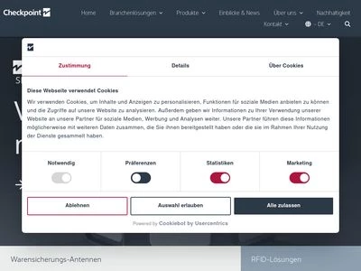 Website von Checkpoint Systems GmbH