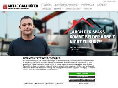 Website von Melle Gallhöfer Dach GmbH
