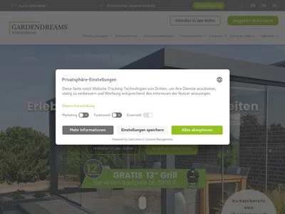 Website von Gardendreams International GmbH