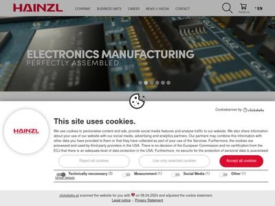 Website von HAINZL INDUSTRIESYSTEME GmbH