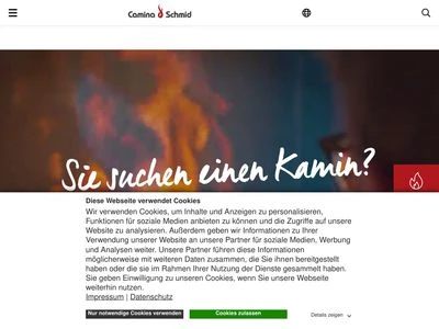 Website von Camina & Schmid Feuerdesign und Technik GmbH & Co. KG