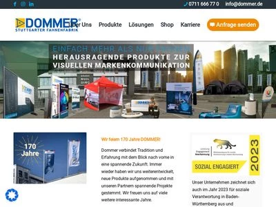 Website von Dommer Stuttgarter Fahnenfabrik GmbH