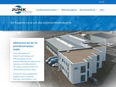 Website von C A Junk Maschinenbau GmbH