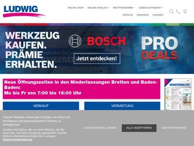Website von Ludwig GmbH Bau- und Industriebedarf