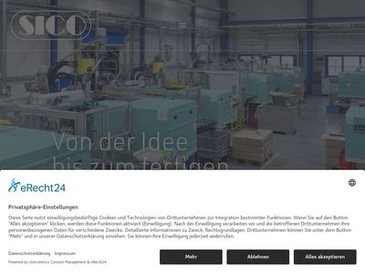 Website von SICO D. & E. SIMON GmbH