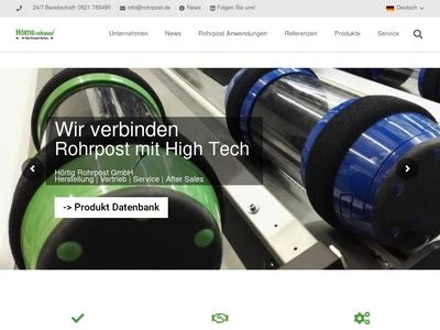 Website von HÖRTIG Rohrpost GmbH