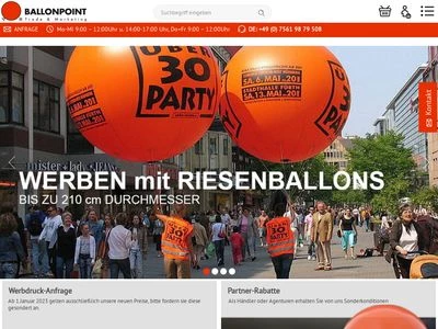 Website von Ballonpoint Deutschland
