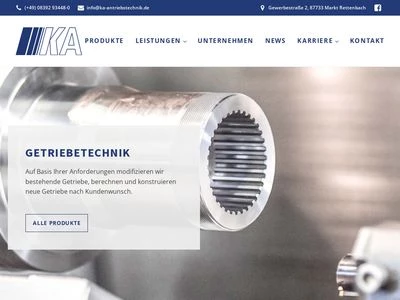 Website von KA Antriebstechnik GmbH