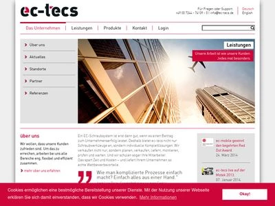 Website von ec-tecs GmbH