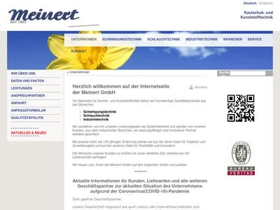 Website von Meinert GmbH