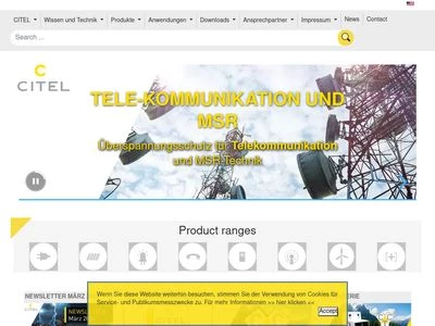 Website von Citel Electronics GmbH
