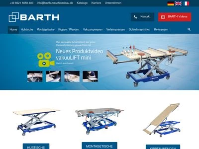 Website von Barth Maschinenbau