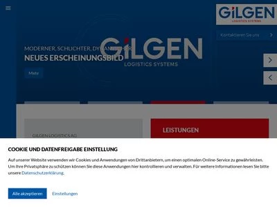 Website von Gilgen Logistics AG