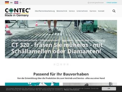 Website von Contec Maschinenbau & Entwicklungstechnik GmbH