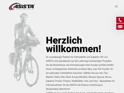 Website von Asista Teile fürs Rad GmbH & Co. KG