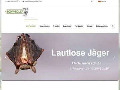 Website von SCHWEGLER Vogel- und Naturschutzprodukte GmbH