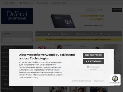 Website von DaVinci SMARTWEAR GmbH
