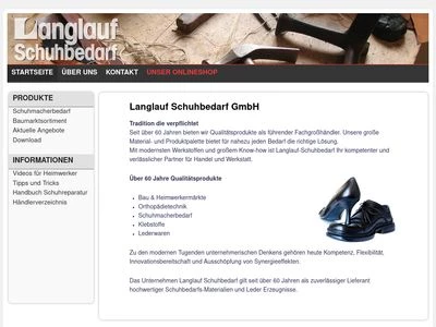 Website von Langlauf Schuhbedarf GmbH