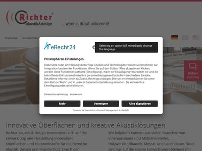 Website von Richter akustik & design GmbH & Co KG