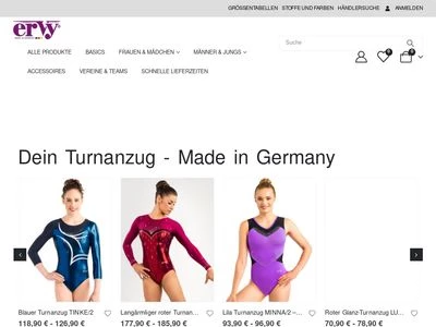 Website von ERVY Sports Fashion GmbH - Deutschland