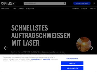 Website von Coherent Deutschland GmbH