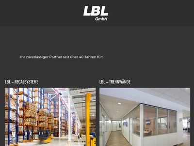 Website von LBL GmbH Lager- und Betriebseinrichtungen GmbH