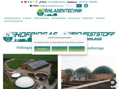 Website von NQ-Anlagentechnik GmbH