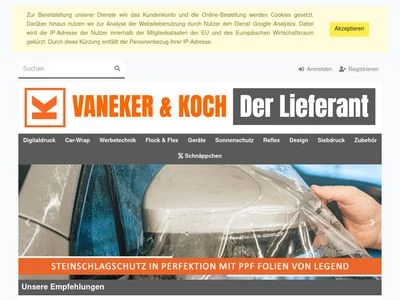 Website von Vaneker & Koch GmbH