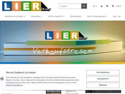 Website von Lier Lagertechnik Handels-GmbH