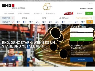 Website von EHG Stahlzentrum GmbH & CO OG