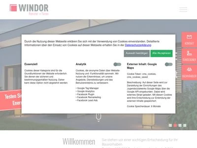 Website von WINDOR Fensterwerk GmbH