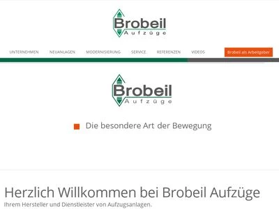 Website von Brobeil Aufzüge GmbH & Co.KG