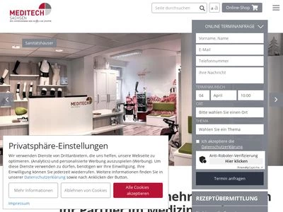Website von Meditech Sachsen GmbH