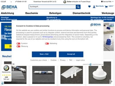 Website von BEHA GmbH