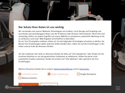 Website von Schwamborn Gerätebau GmbH