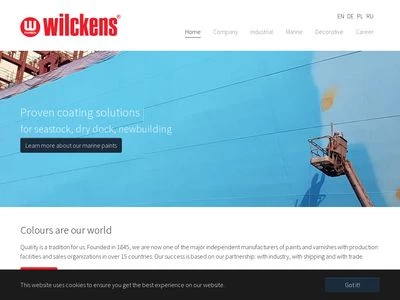 Website von Wilckens Farben GmbH