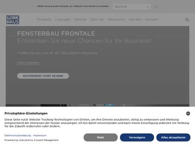 Website von Aug. Winkhaus GmbH & Co. KG