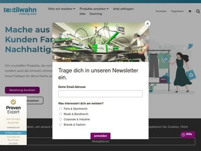Website von TEXTILWAHN PM GmbH