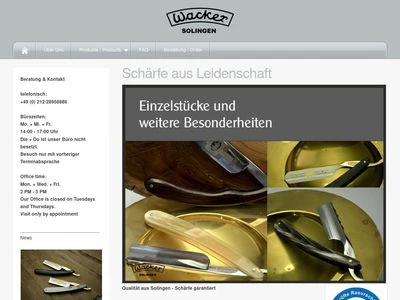 Website von Wacker Rasiermesser