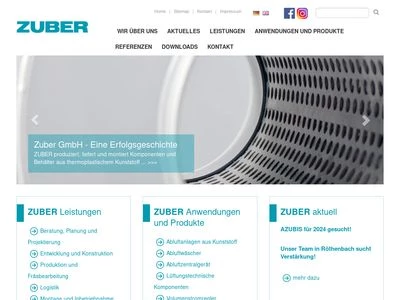 Website von Zuber GmbH