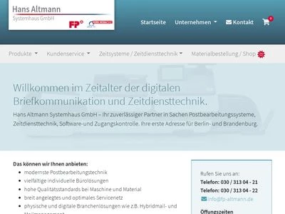 Website von Hans Altmann Systemhaus GmbH