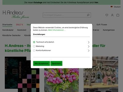 Website von H. Andreas GmbH - Belles Fleurs