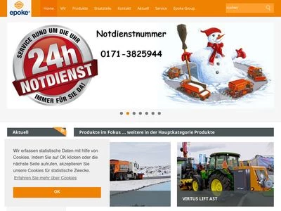 Website von Epoke Maschinenbau GmbH & Co. KG