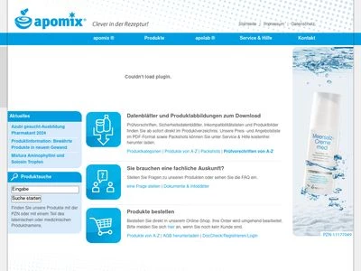 Website von Apomix - Pharmazeutische Kontroll- und Herstellungslabor GmbH
