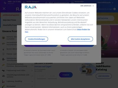 Website von RAJAPACK GmbH