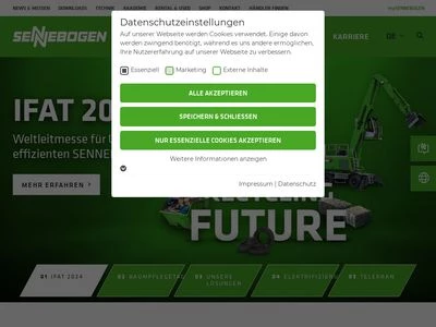 Website von SENNEBOGEN Maschinenfabrik GmbH
