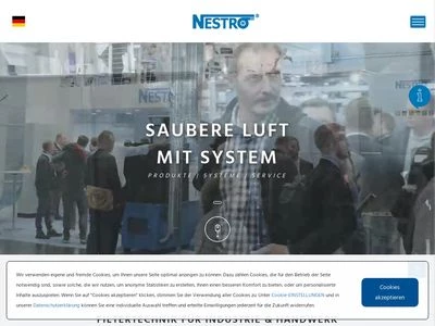 Website von NESTRO Lufttechnik GmbH