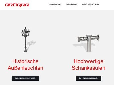 Website von antiqua Guliker GmbH