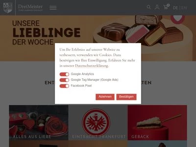 Website von DreiMeister SpezialitätenHans Schröder GmbH & Co. KG